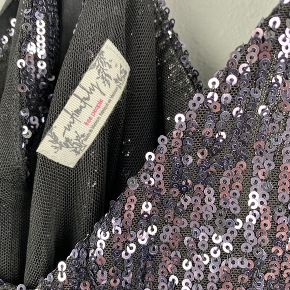 FREE PEOPLE Gold Rush Mini Dress in Black - Picture 11 of 11